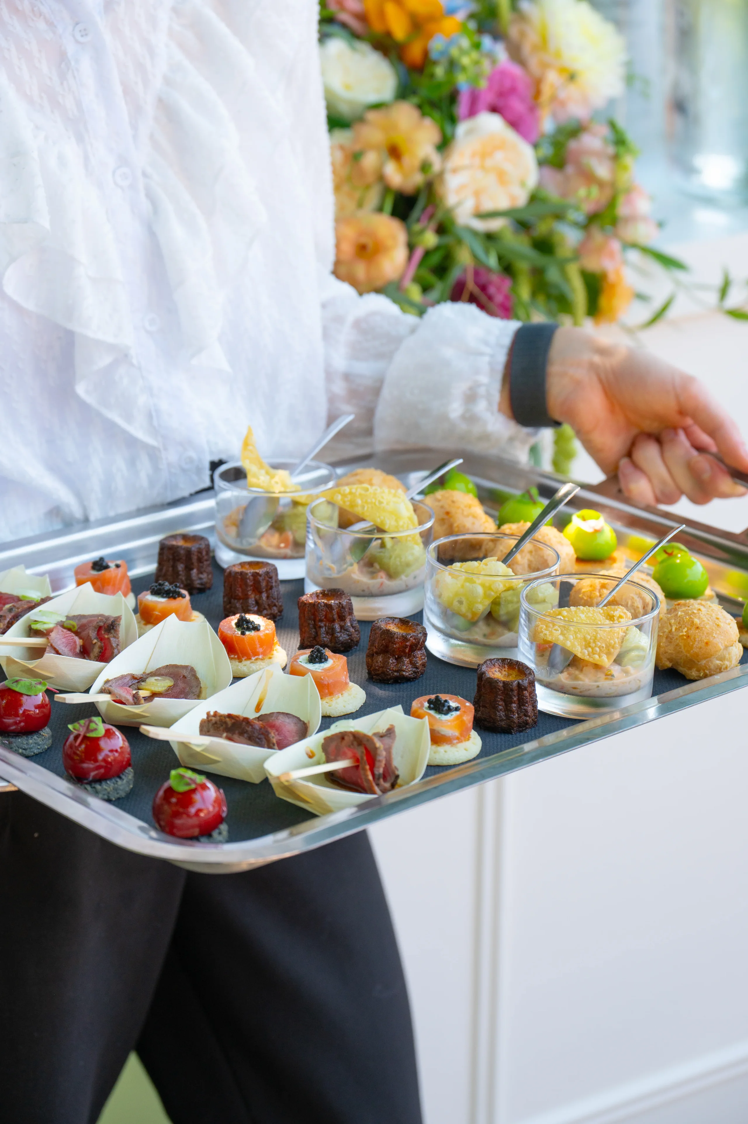 Plateau de bouchées apéritives gastronomiques variées
